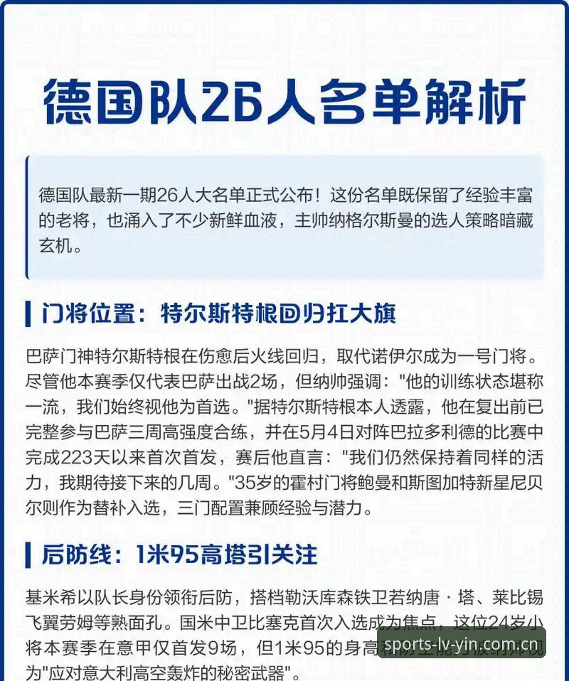 德国队世界杯26人名单全面评测：诺伊尔回归创纪录，18岁新星卡尔入围